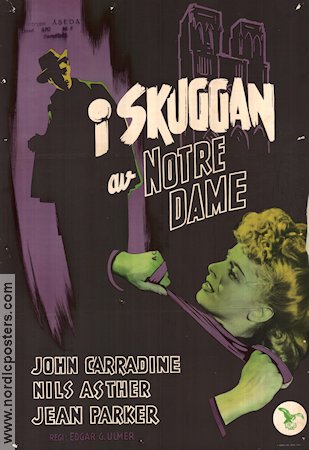 I skuggan av Notre Dame 1944 poster John Carradine Nils Asther Jean Parker