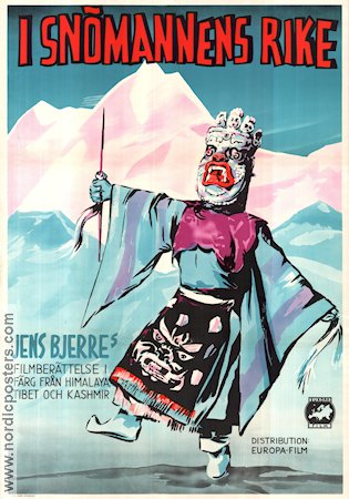 I snömannens rike 1951 poster Jens Bjerre Dokumentärer Danmark Berg Asien