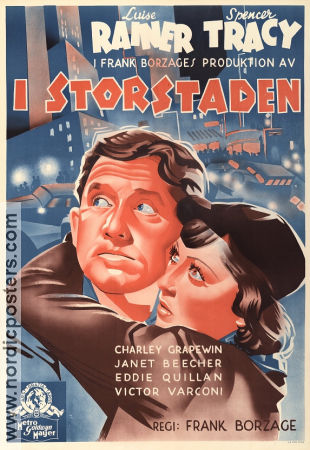 I storstaden 1937 poster Spencer Tracy Luise Rainer Frank Borzage