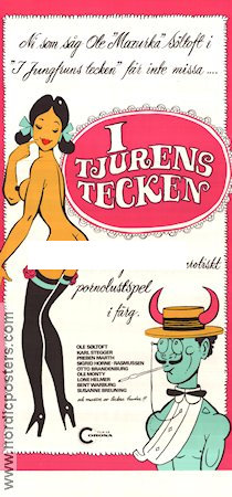 I tjurens tecken 1974 poster Ole Söltoft Preben Mahrt Susanne Breuning Werner Hedman Danmark