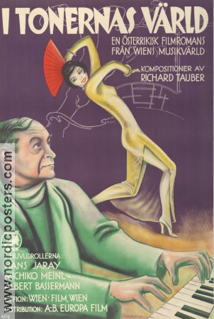 I tonernas värld 1935 poster Hans Jaray Albert Bassermann Michiko Tanaka Fritz Schulz Konstaffischer