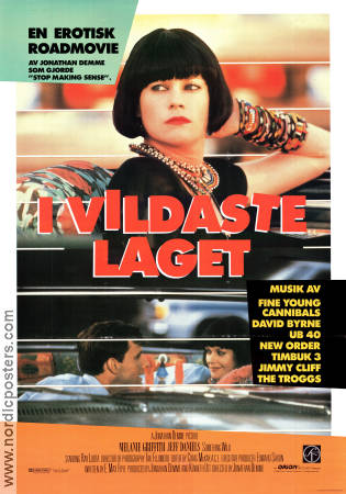 I vildaste laget 1986 poster Melanie Griffith Jeff Daniels Ray Liotta Jonathan Demme Bilar och racing