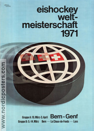 Ice Hockey World Championship Bern 1971 affisch Vintersport Affischen från: Switzerland