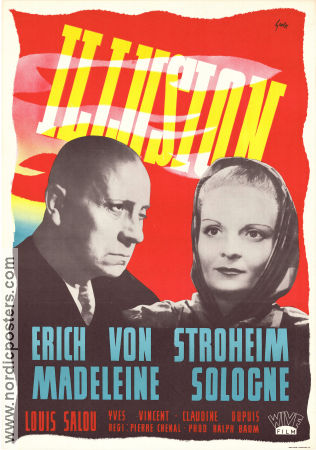 Illusion 1946 poster Madeleine Sologne Erich von Stroheim Louis Salou Pierre Chenal