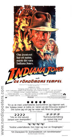Indiana Jones och de fördömdas tempel 1984 poster Harrison Ford Steven Spielberg