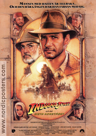 Indiana Jones och det sista korståget 1989 poster Harrison Ford Sean Connery Steven Spielberg Affischkonstnär: Drew Struzan Hitta mer: Indiana Jones