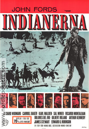 Indianerna 1964 poster Richard Widmark Carroll Baker Karl Malden Sal Mineo John Ford