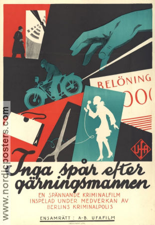 Inga spår efter gärningsmannen 1928 poster Hanni Weisse Gritta Ley Constantin J David