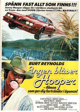 Ingen blåser Hooper 1978 poster Burt Reynolds Jan-Michael Vincent Hal Needham Bilar och racing