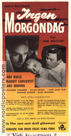 Ingen morgondag 1957 poster Jarl Kulle Margit Carlqvist Lars Ekborg Arne Mattsson