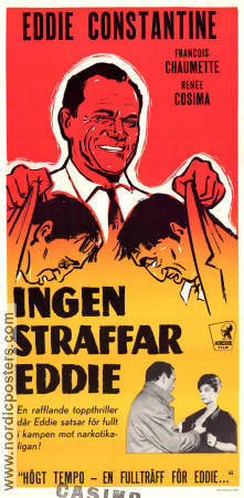 Ingen straffar Eddie 1961 poster Eddie Constantine Francois Chaumette Renée Cosima Guy Lefranc