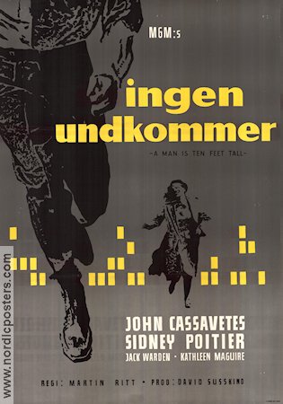 Ingen undkommer 1958 poster John Cassavetes Sidney Poitier Martin Ritt