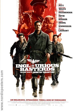 Inglourious Basterds 2009 poster Brad Pitt Christoph Waltz Melanie Laurent Quentin Tarantino Hitta mer: Nazi