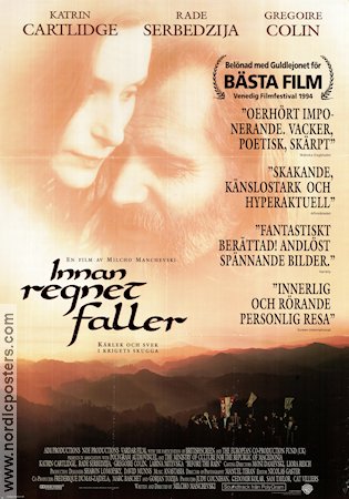 Innan regnet faller 1994 poster Katrin Cartlidge Rade Serbedzija Gregoire Colin Milcho Manchevski Filmen från: Macedonia Berg