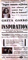 Inspiration 1931 poster Greta Garbo