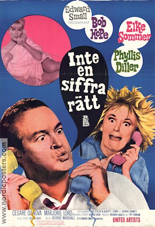 Inte en siffra rätt 1966 poster Bob Hope Elke Sommer Phyllis Diller George Marshall Telefoner