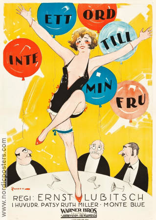 Inte ett ord till min fru 1926 poster Monte Blue Patsy Ruth Miller Ernst Lubitsch