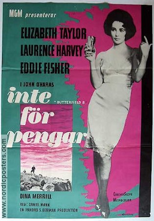 Inte för pengar 1960 poster Elizabeth Taylor Eddie Fisher