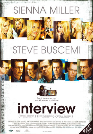 Interview 2007 poster Sienna Miller Michael Buscemi Tara Elders Steve Buscemi
