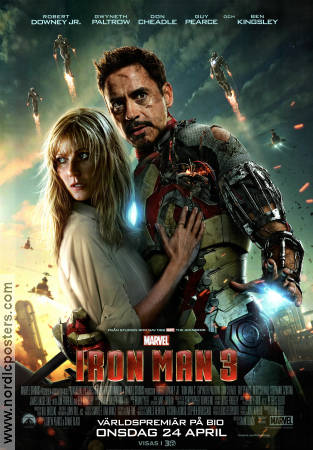 Iron Man 3 2013 poster Robert Downey Jr Gwyneth Paltrow Guy Pearce Shane Black Hitta mer: Marvel