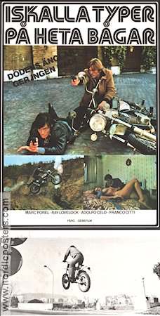 Iskalla typer på heta bågar 1978 poster Marc Porel Ruggero Deodato Motorcyklar