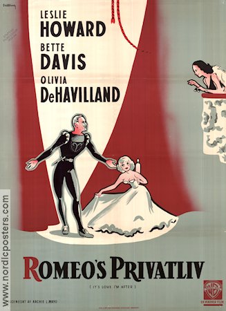 It´s Love I´m After 1953 poster Leslie Howard Bette Davis Olivia de Havilland
