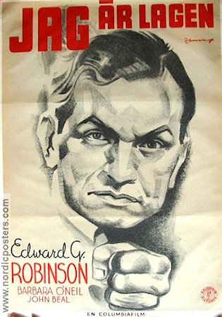 Jag är lagen 1938 poster Edward G Robinson Eric Rohman art