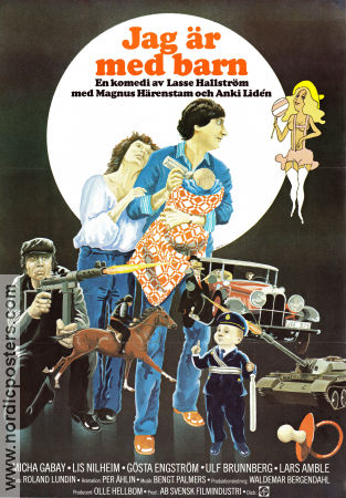 Jag är med barn 1979 poster Magnus Härenstam Anki Lidén Micha Gabay Lasse Hallström Affischkonstnär: Per Åhlin Barn