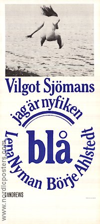 Jag är nyfiken blå 1968 poster Lena Nyman Börje Ahlstedt Vilgot Sjöman Politik