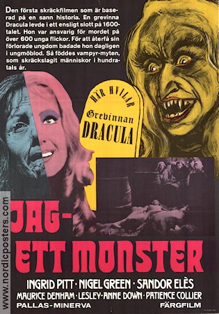 Jag ett monster 1971 poster Ingrid Pitt Nigel Green