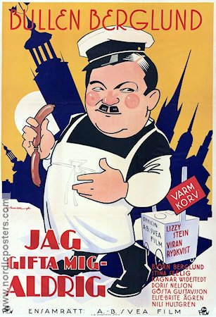 Jag gifta mig aldrig 1932 poster Bullen Berglund