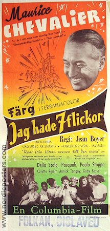 Jag hade 7 flickor 1955 poster Maurice Chevalier