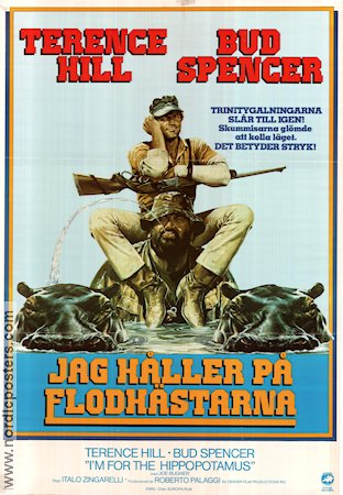 Jag håller på flodhästarna 1979 poster Terence Hill Bud Spencer Italo Zingarelli