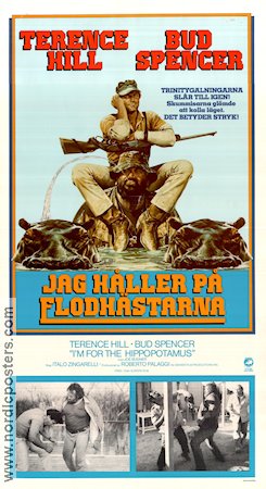 Jag håller på flodhästarna 1979 poster Terence Hill Bud Spencer