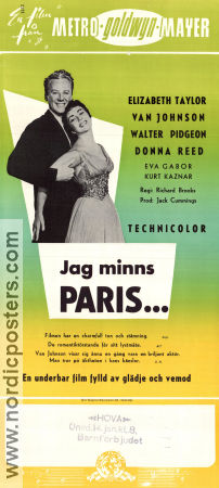 Jag minns Paris 1954 poster Elizabeth Taylor Van Johnson Richard Brooks