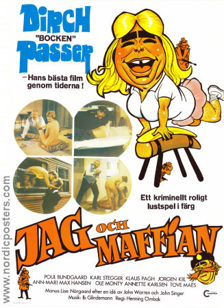 Jag och maffian 1973 poster Dirch Passer Klaus Pagh Tove Maes Henning Örnbak Danmark Maffia