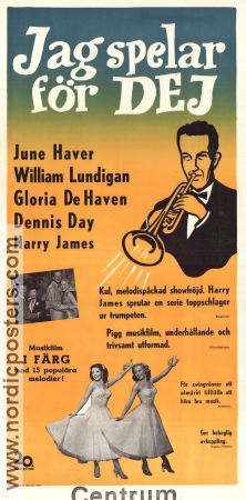 Jag spelar för dej 1950 poster June Haver Harry James Gloria DeHaven Richard Sale Musikaler