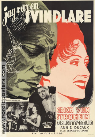 Jag var en svindlare 1940 poster Arletty Marcel Dalio Dominique Bernard-Deschamps