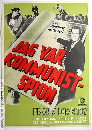 Jag var kommunistspion 1952 poster Frank Lovejoy Politik