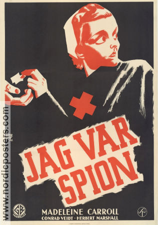 Jag var spion 1933 poster Madeleine Carroll Herbert Marshall Conrad Veidt Victor Saville