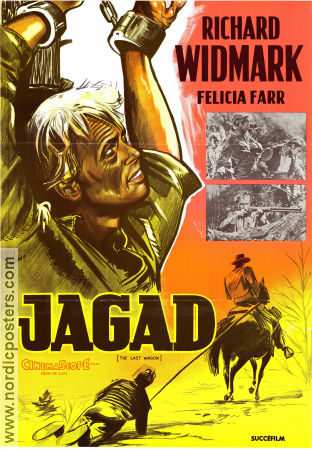 Jagad 1956 poster Richard Widmark Felicia Farr Susan Kohner Delmer Daves