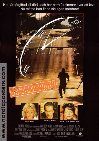 Jagad av döden 1988 poster Meg Ryan Dennis Quaid Charlotte Rampling Annabel Jankel