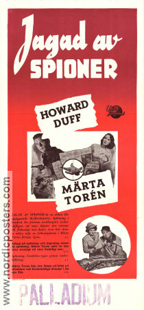 Jagad av spioner 1950 poster Howard Duff Märta Torén Philip Friend George Sherman