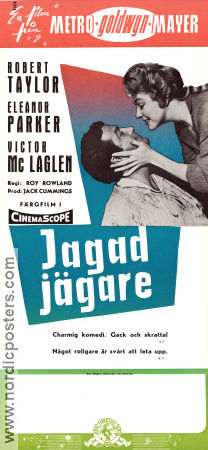 Jagad jägare 1955 poster Robert Taylor Eleanor Parker Victor McLaglen Roy Rowland