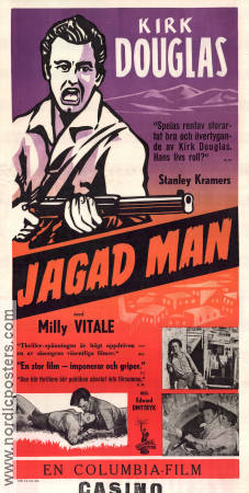 Jagad man 1953 poster Kirk Douglas Milly Vitale Edward Dmytryk