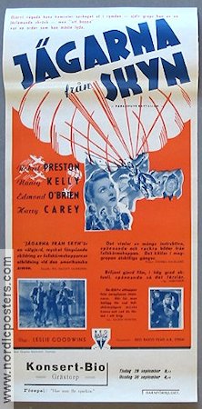 Jägarna från skyn 1941 poster Robert Preston Nancy Kelly Fallskärm