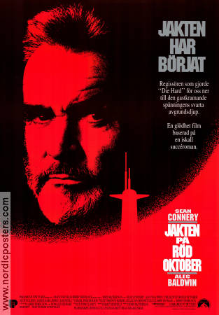 Jakten på röd oktober 1990 poster Sean Connery Alec Baldwin Stellan Skarsgård John McTiernan