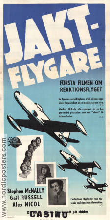 Jaktflygare 1951 poster Stephen McNally Gail Russell Alex Nicol Joseph Pevney Flyg