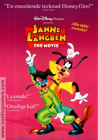 Janne Långben the Movie 1995 poster Bill Farmer Långben Goofy Kevin Lima Disco