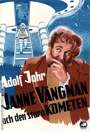 Janne Vängman och den stora kometen 1955 poster Adolf Jahr Carl-Gustaf Lindstedt Karl Erik Flens Bengt Palm Affischkonstnär: Uno Stallarholm Konstaffischer